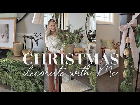 CHRISTMAS DECORATE WITH ME || CHRISTMAS DECORATING IDEAS 2024 || ENTRYWAY AND PUTTING UP THE TREE