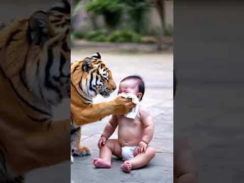 Tiger loves baby #tiger #cattoys #cat #cuteanimals #kitty #petlove #pets