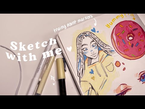 🍦sketch with me // ft. Artistro paint markers⁺˳✧༚