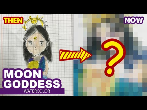 How to draw Moon Goddess | Then and Now l Huta chan