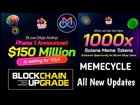 Blove Dapp Airdrop Distribution ! BFIC Blockchain Upgrade ! MEMECYCLE Launchpad All Update