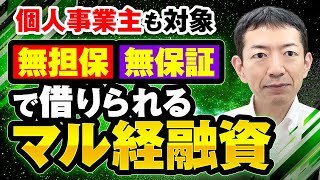 無担保　無保証　マル経融資　小規模事業者経営改善資金融資制度　わかりやすく解説いたします