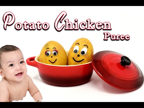 Potato Chicken Puree with Greens for Babies || 6months Baby food || High Protein High Iron Baby Food