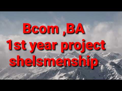 Bcom,  Ba  1st year shelsmenship project in Hindi medium