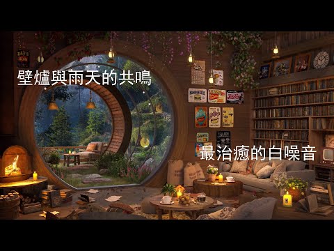 《壁爐與雨天的共鳴｜最治癒的白噪音放鬆時光》#relaxing 4k #soothing rain channelearth #relaxation #胶囊计划第三季