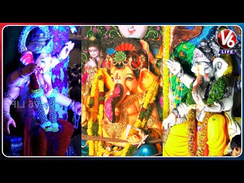 MJ Market Circle Shobha Yatra :  Hyderabad's Most Unique Idol Themes  | 4K Video  | V6 Life