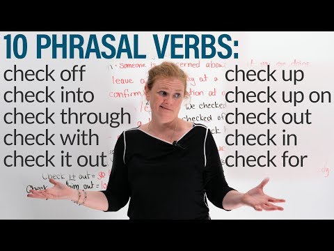 10 Phrasal Verbs with CHECK: check in, check out, check for...