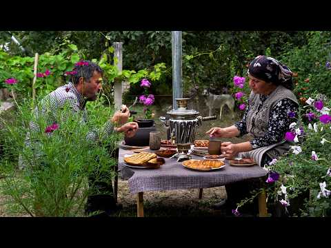 🌄 Rustic Azerbaijani Breakfast: Fresh Bread & Village Delights 🍞✨