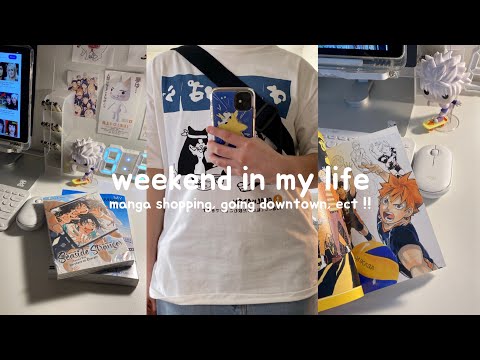 weekend vlog !! 🍲🍢 anime, going downtown, manga shopping, + more