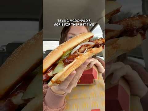 Trying McDonald's McRib for the FIRST TIME! 👀🐽 | Fast Food Review #mcdonalds #fastfood