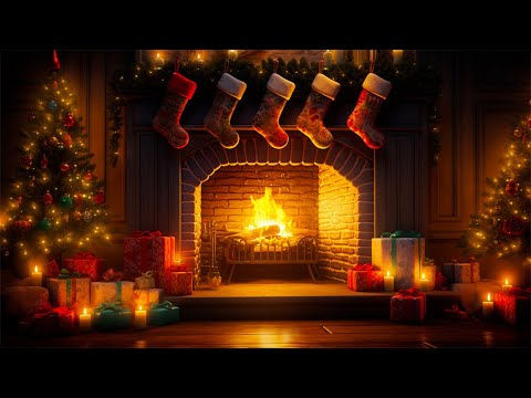 Warm by the Christmas fireplace🔥Cozy Fireplace Sounds | Christmas Wonderland🎄🎄