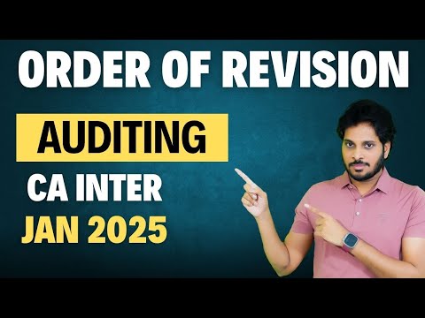 AUDITING | CA INTER AUDIT | QUESTION PAPER PATTERN | ORDER OF REVISION