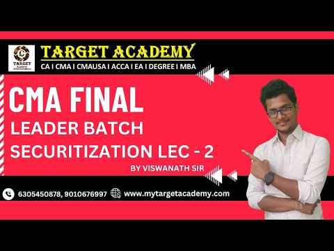 CA/CMA FINAL SFM SECURATIZATATION LEC-2 by Viswa Sir #cma #cmafinals #sfm #icmai #exam #ca #cafinal