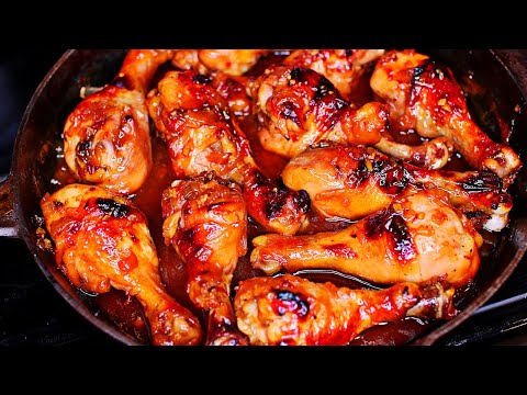 Honey Garlic Baked Chicken Drumsticks Recipe  - Easy Baked Chicken Dinner