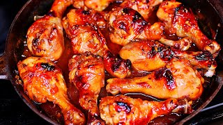 Honey Garlic Baked Chicken Drumsticks Recipe  - Easy Baked Chicken Dinner