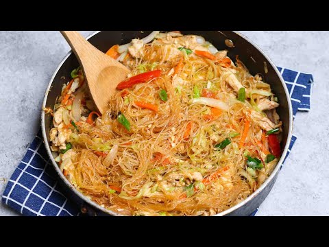 Pad Woon Sen  (THAI GLASS NOODLES STIR FRY RECIPE)