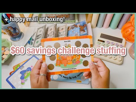 $60 debt binder stuffing | savings challenges & happy mail unboxing | #GIVEAWAY | budgetwithamanda