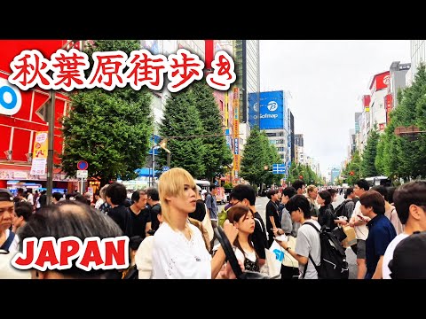 [4K] 秋葉原: 曇りの日と賑やかな街 || Akihabara Shopping Street Walk || Tokyo, Japan ||