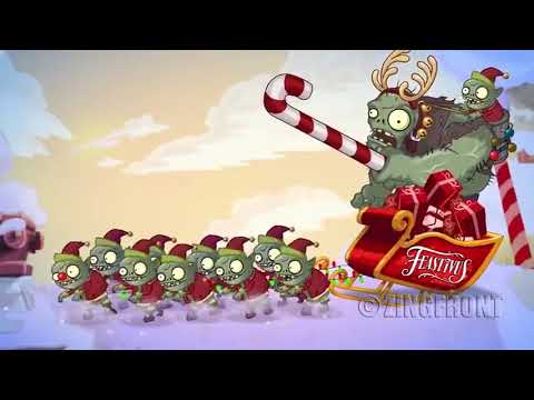 Spied from SocialPeta：Christmas party of Plants vs. Zombies