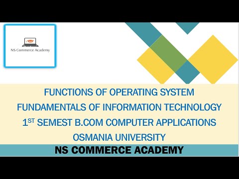 FUNCTIONS OF OS - FIT- 1ST SEMESTER - B.COM COMPUTER APPLICATIONS - 0.U