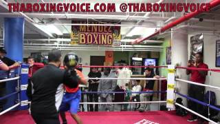 Félix Verdejo Doing Pad Work