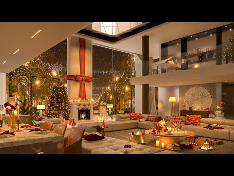 Christmas Jazz Serenity 2025 🎄 4K Luxurious Penthouse Lounge with Soothing Tunes for Relaxation