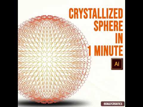 realistic crystallized sphere by dailycreatics in illustrator #shorts