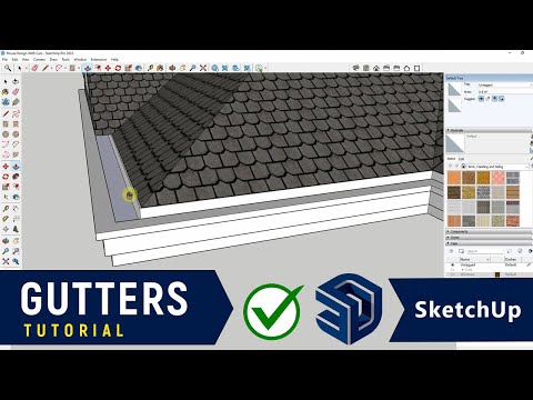 ✅ SketchUp Pro 2023 Tutorial - How to Add Gutters to a Roof in SketchUp