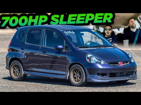 700HP Honda Fit SLEEPER Spins Tires to 140MPH! (Turbo K24 Swap)