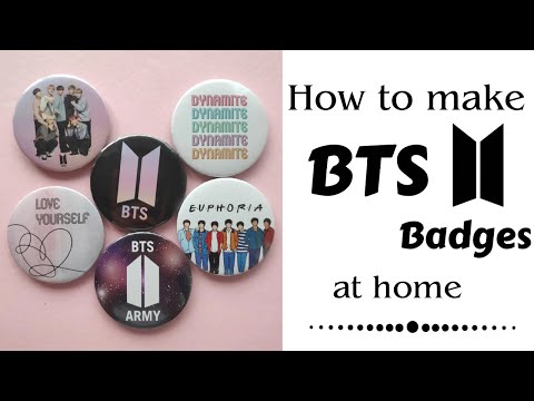 BTS Badge 💜✨ / how to make a bts badge / bts badge at home / back to school bts / bts stationery