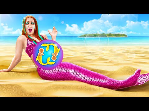 Mermaid Got Lost & Became Pregnant! Pregnancy Gadgets & Hacks by La La Life Emoji