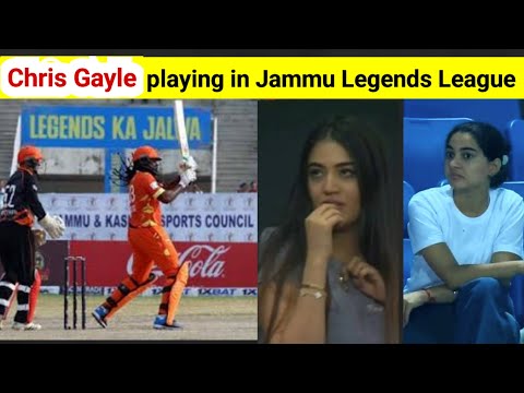 Chris Gayle playing in Jammu Legends League Cricket