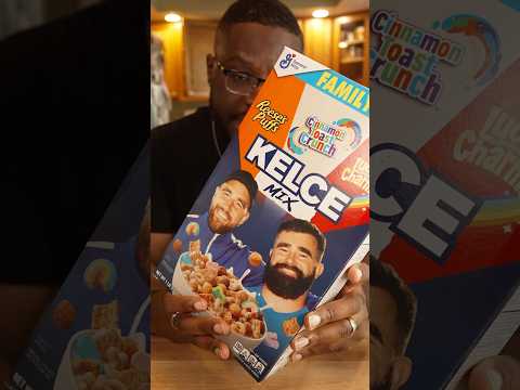 Kelce Mix Cereal SURPRISED SNACK DADDY! 👀 #foodreview #nfl #funny #shorts