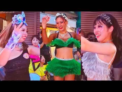 😈 samba in the shopping street No.３💓魅惑の眠らない夜魔女達👩‍🎓刺激過ぎる🔥猛烈❓❓猛烈な踊り💃 東京外国語大学 ブラジル研究会 🪄闇夜の街🌉商店街のサンバパレード