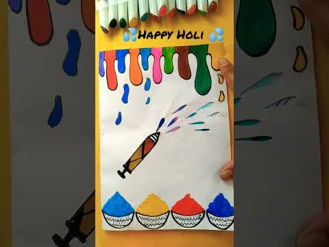 Holi रंगपंचमी #happy #होळी #holi#easycraft #art #ytshorts #greetingcard #trending #shorts #tiktok