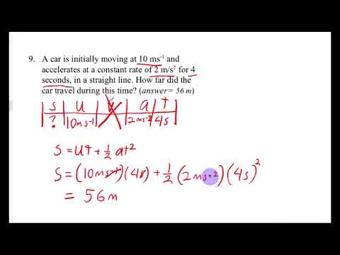 IB Physics Kinematic Equations Level 2 Solutions