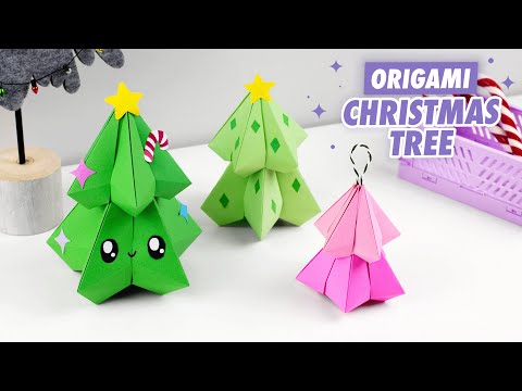 Origami Paper Christmas Tree | How to make paper Christmas tree without glue