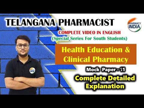 Health Education & Clinical Pharmacy | Mock Paper - 11 | English Video Sol.#telengana #pharmacy