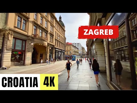 CROATIA 🇭🇷 [4K] ZAGREB — Walking Tour