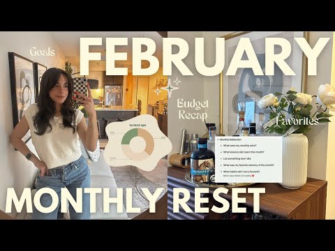 FEBRUARY MONTHLY RESET ✨ budget with me, monthly goals, favorites for January!