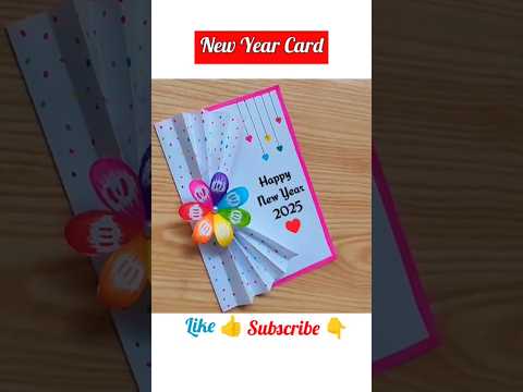 Diy new year card / New year 2025 card making 🎉🌸#shorts #shortsvideo #newyear2025card #newyearcard