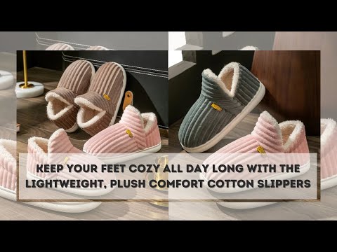 Winter Couple Cotton Slippers – Plush Wrap Heels, Non-Slip Warm Cotton Flip-Flops