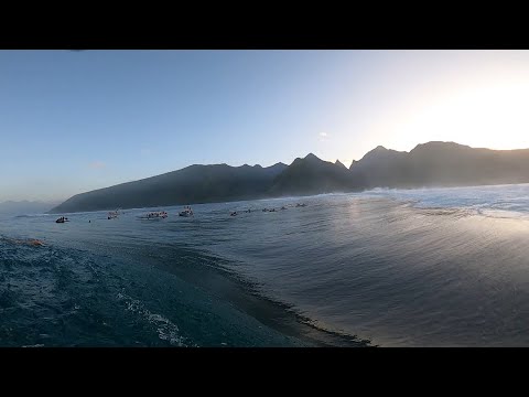 POV RAW CLIPS BIG GLASSY TEAHUPO’O PADDLE SESSION AT DAWN