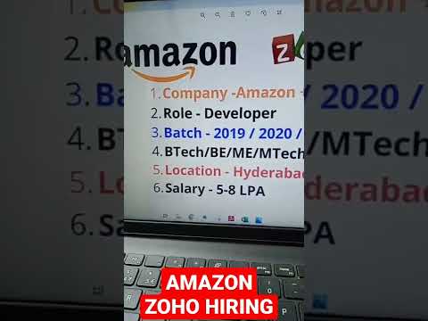 Amazon Zoho hiring freshers