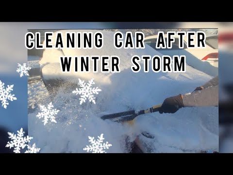 Cleaning Car After Winter Storm