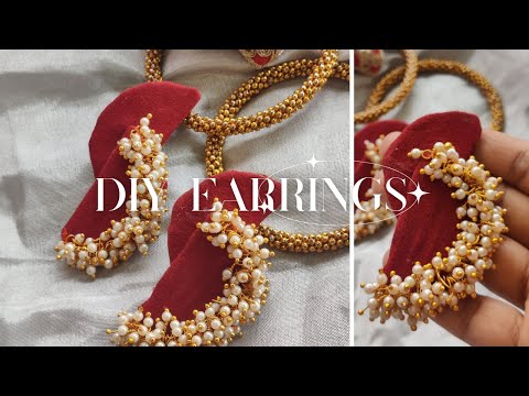 DIY Fabric Jewellery Making at Home / Fabric Earrings Tutorial / How to make fabric covered earrings