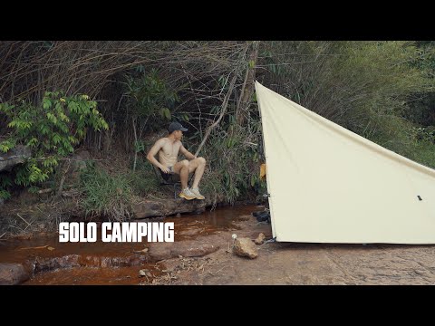 [Solo camping] Cắm trại , nấu ăn , tắm suối tiết kiệm không gian