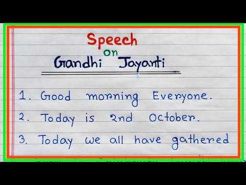 Gandhi Jayanti speech idea | How to write Gandhi Jayanti speech easy | Speech on Gandhi Jayanti