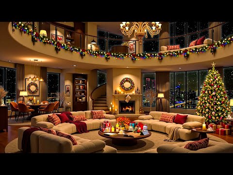 Cozy Christmas Ambience 🎄 Luxury Apartment with Smooth Jazz Saxophone Music 🎷Christmas Jazz 2025