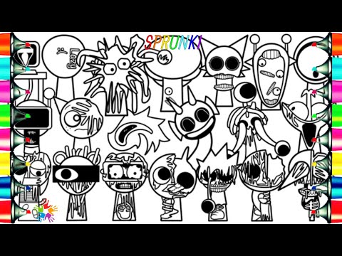 Incredibox SPRUNKI Coloring Pages / How to Color ALL Sprunki Phase 3 / NCS Music